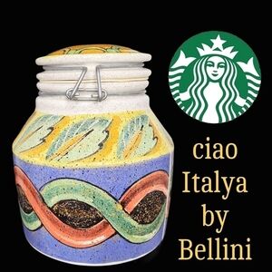 Vintage starbucks ciao italya by Bellini canister like new condition 7" H
